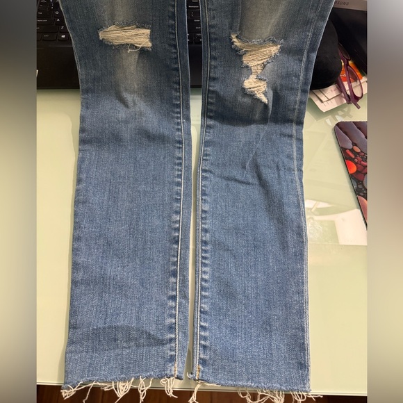 Frame Denim High Rise Light Blue Ripped Jeans - Picture 4 of 5